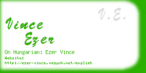 vince ezer business card